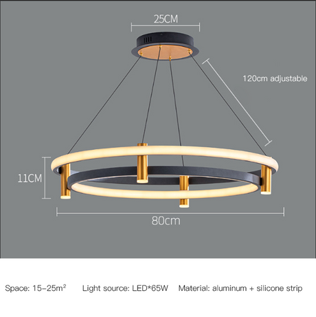 Dual Ring LED Chandelier: Exquisite Lighting Fixture-ChandeliersDecor