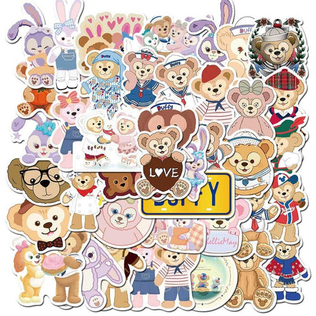 Duffy Bear and Rabbit Stickers Pack - Delightful Selection-ChandeliersDecor