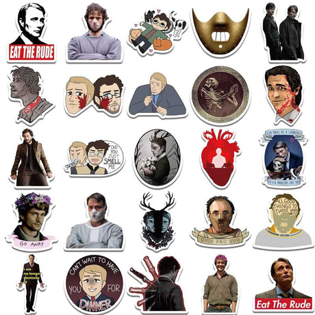 Eat the rude Hannibal Stickers Pack - Darkly Delicious-ChandeliersDecor