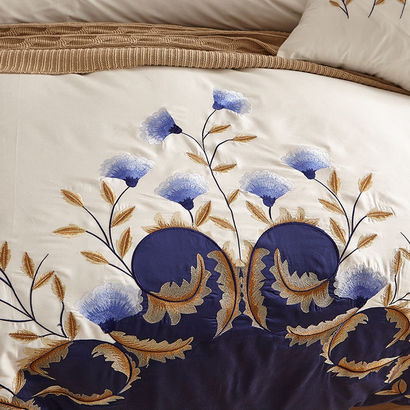 Egyptian Cotton Embroidered Bedding set-ChandeliersDecor