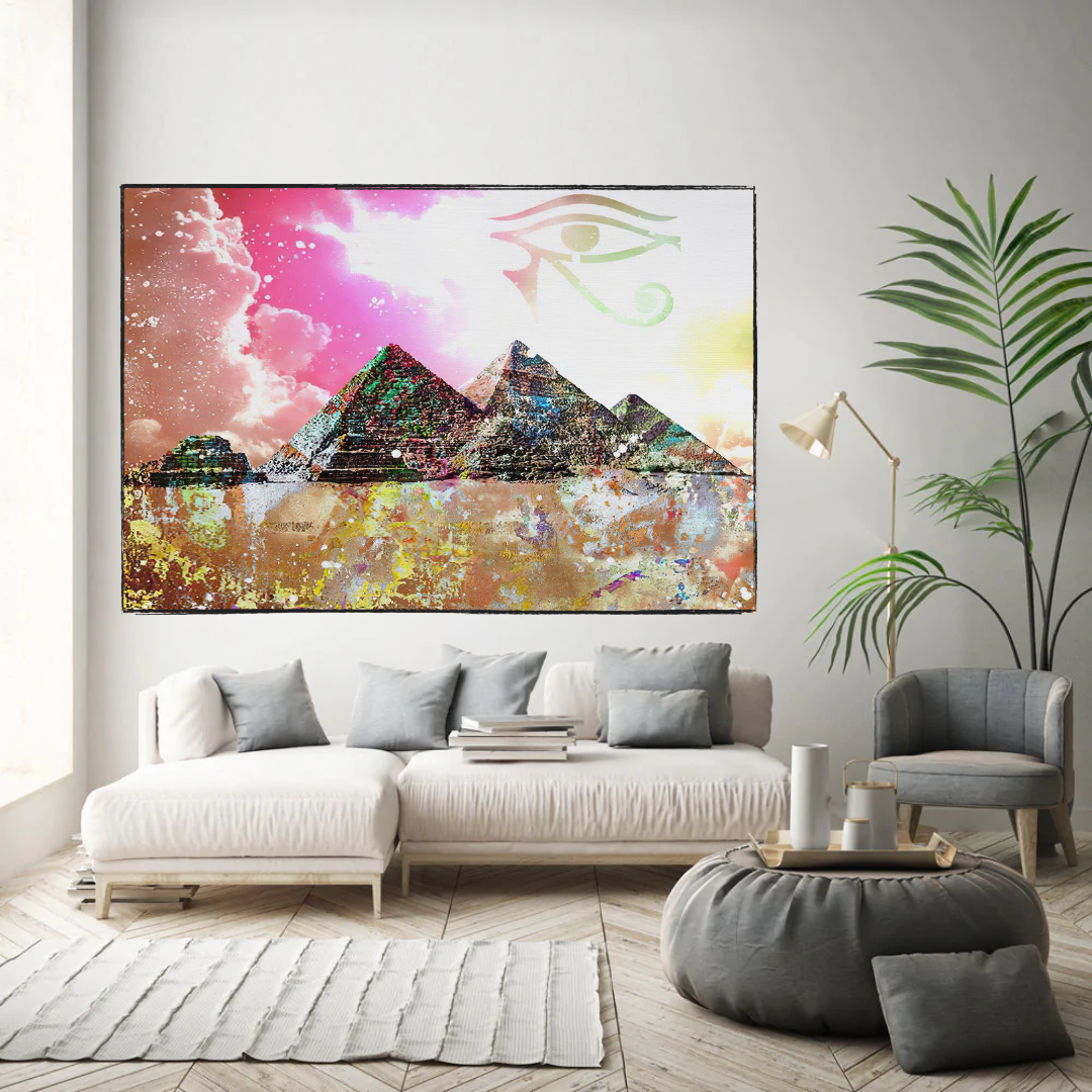 Egyptian Pyramids Canvas Wall Art - Authentic D√©cor-ChandeliersDecor