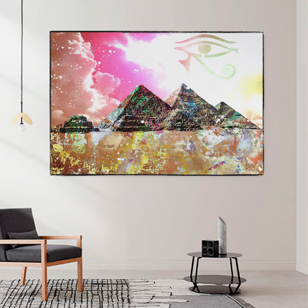 Egyptian Pyramids Canvas Wall Art - Authentic D√©cor-ChandeliersDecor