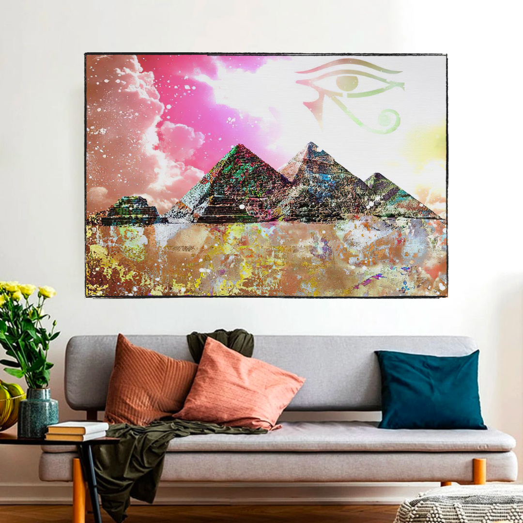 Egyptian Pyramids Canvas Wall Art - Authentic D√©cor-ChandeliersDecor