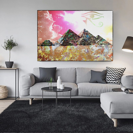 Egyptian Pyramids Canvas Wall Art - Authentic D√©cor-ChandeliersDecor