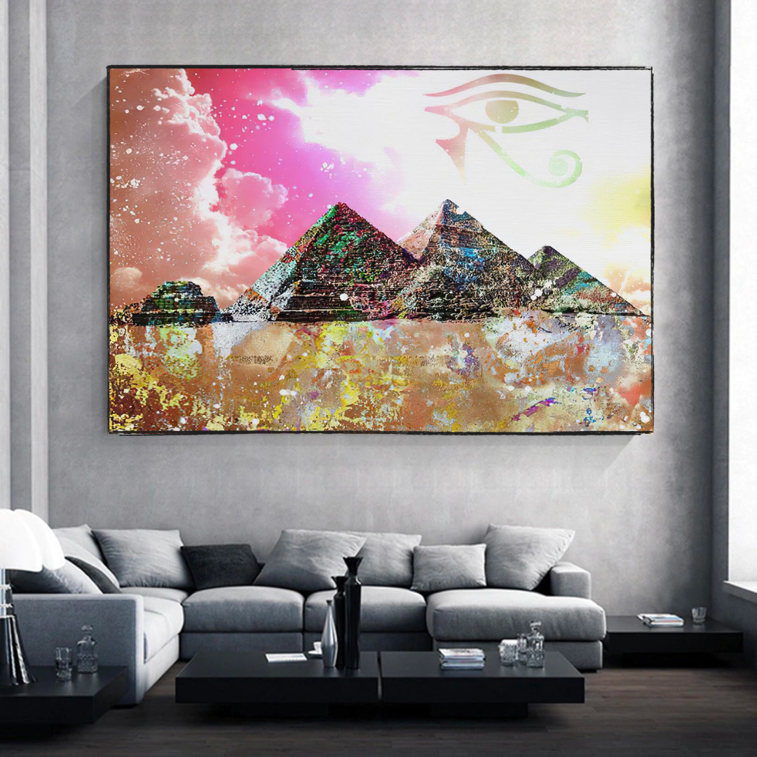 Egyptian Pyramids Canvas Wall Art - Authentic D√©cor-ChandeliersDecor