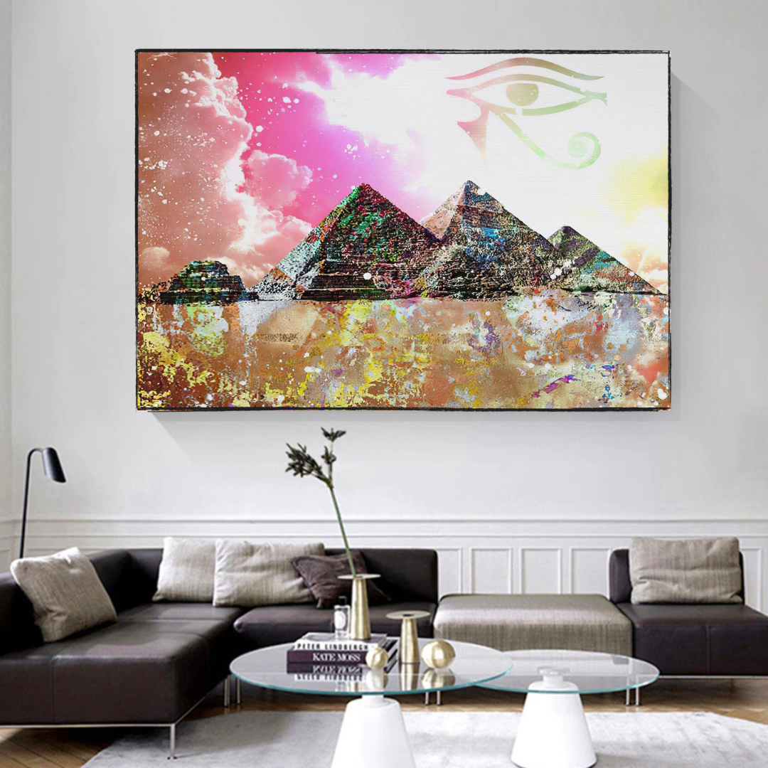 Egyptian Pyramids Canvas Wall Art - Authentic D√©cor-ChandeliersDecor