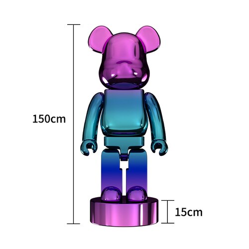 Electroplating Multicolour Bearbrick Statue Large-ChandeliersDecor