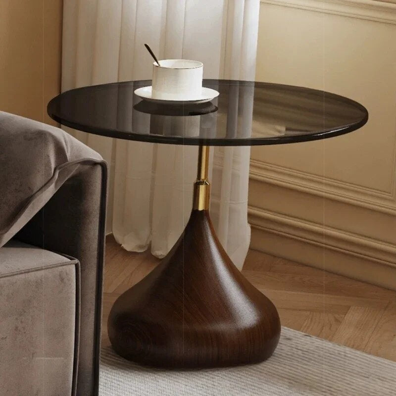 Elegant Sold Wood Corner Coffee Table with Storage-ChandeliersDecor