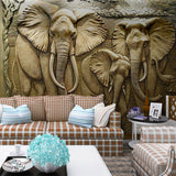 Elephants Engraved Wallpaper - Impressive Designs & Quality-ChandeliersDecor