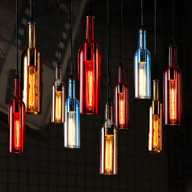 Elevate Your Decor with the Wine Bottle Creative LED Pendant Light-ChandeliersDecor