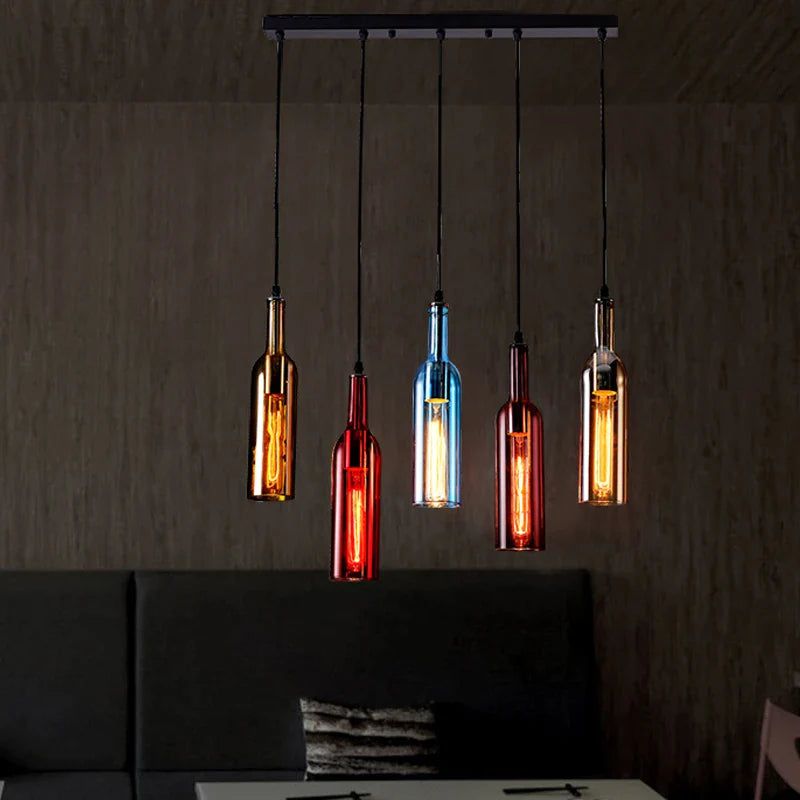 Elevate Your Decor with the Wine Bottle Creative LED Pendant Light-ChandeliersDecor