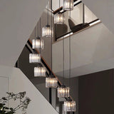 Elevate Your Space with the Acrylic Crystal Staircase Chandelier Lighting-ChandeliersDecor