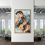 Elvis Presley Singer Portrait Canvas Painting Abstract Magazine Wall Art-ChandeliersDecor