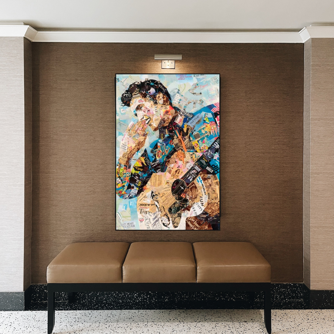 Elvis Presley Singer Portrait Canvas Painting Abstract Magazine Wall Art-ChandeliersDecor