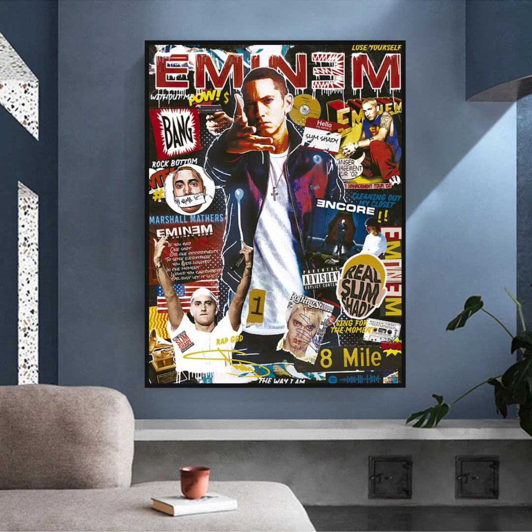 Eminem Singer Canvas Wall Hanging Art: Express Yourself-ChandeliersDecor