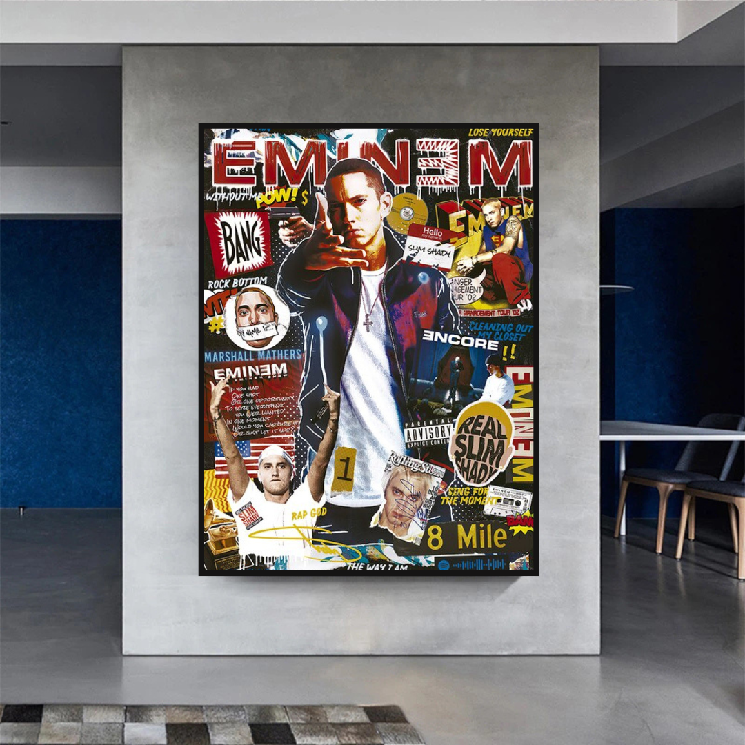 Eminem Singer Canvas Wall Hanging Art: Express Yourself-ChandeliersDecor