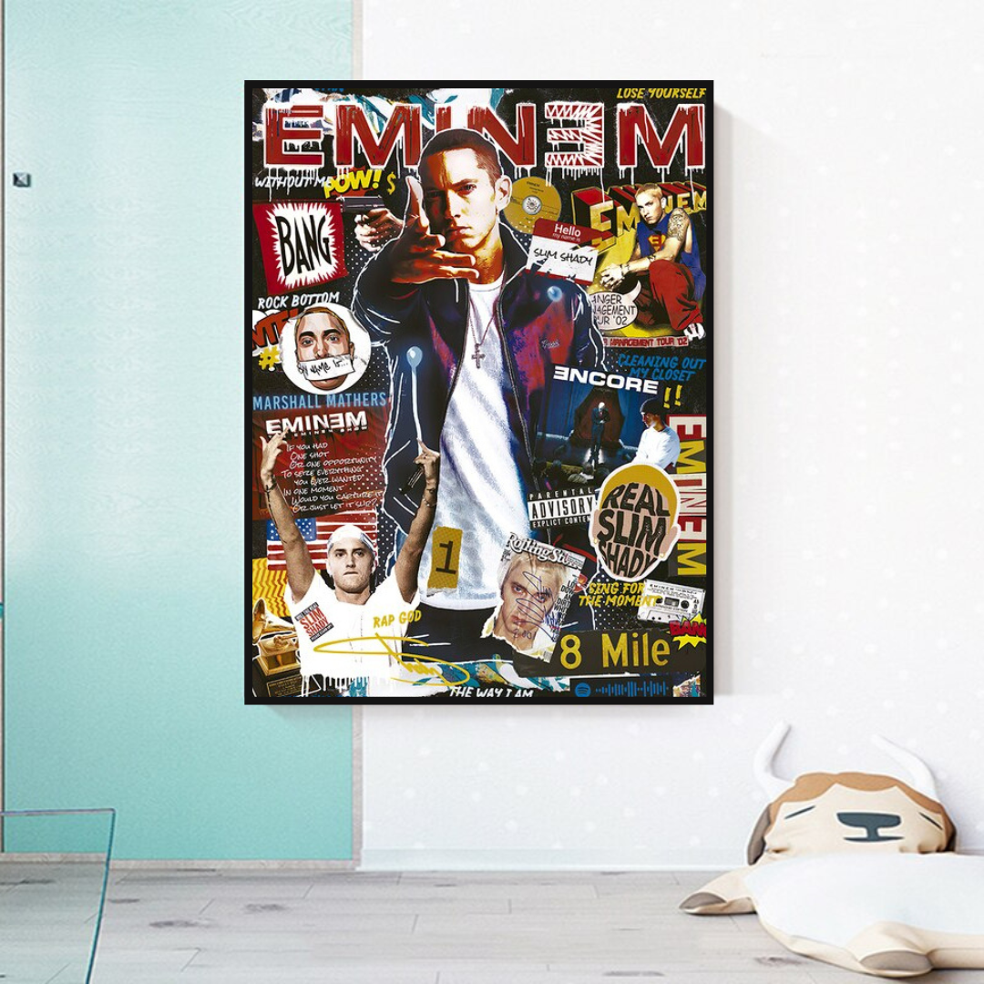 Eminem Singer Canvas Wall Hanging Art: Express Yourself-ChandeliersDecor