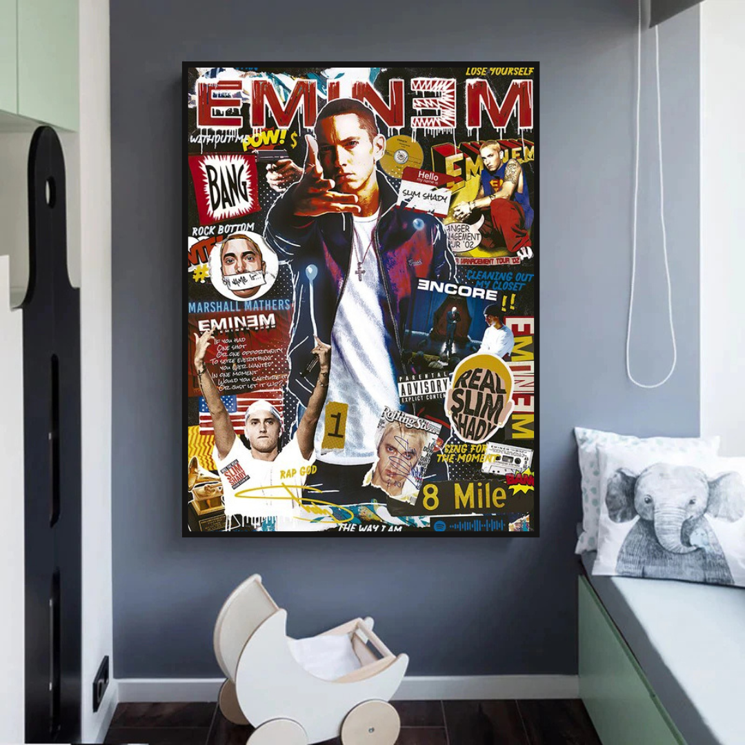 Eminem Singer Canvas Wall Hanging Art: Express Yourself-ChandeliersDecor