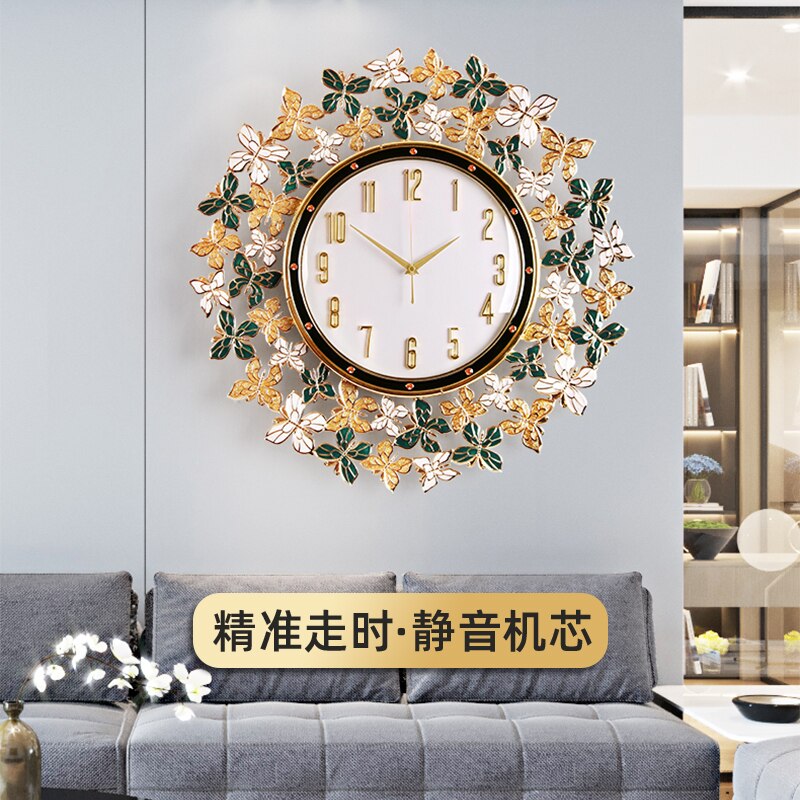 Horloge murale en émail avec papillon 