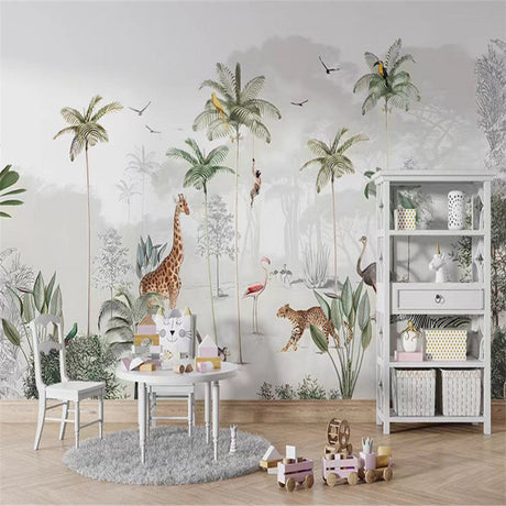 Enchanting Animals in Forest Nursery Wallpaper-ChandeliersDecor