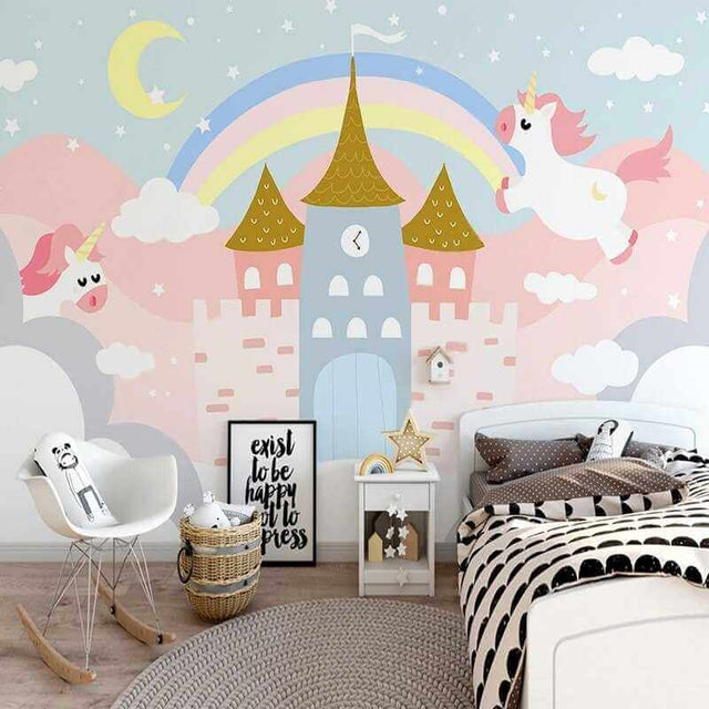 Enchanting Pink Castle Wallpaper-ChandeliersDecor.com