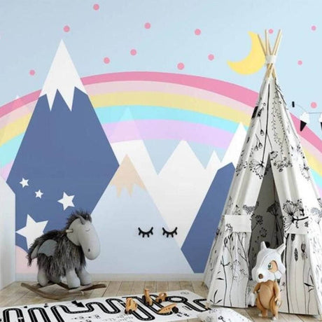 Enchanting Rainbow Peaks Baby Room Wallpaper-ChandeliersDecor.com