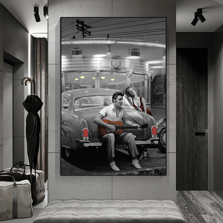 Enjoying the Ride: Elvis and Marilyn Poster-ChandeliersDecor