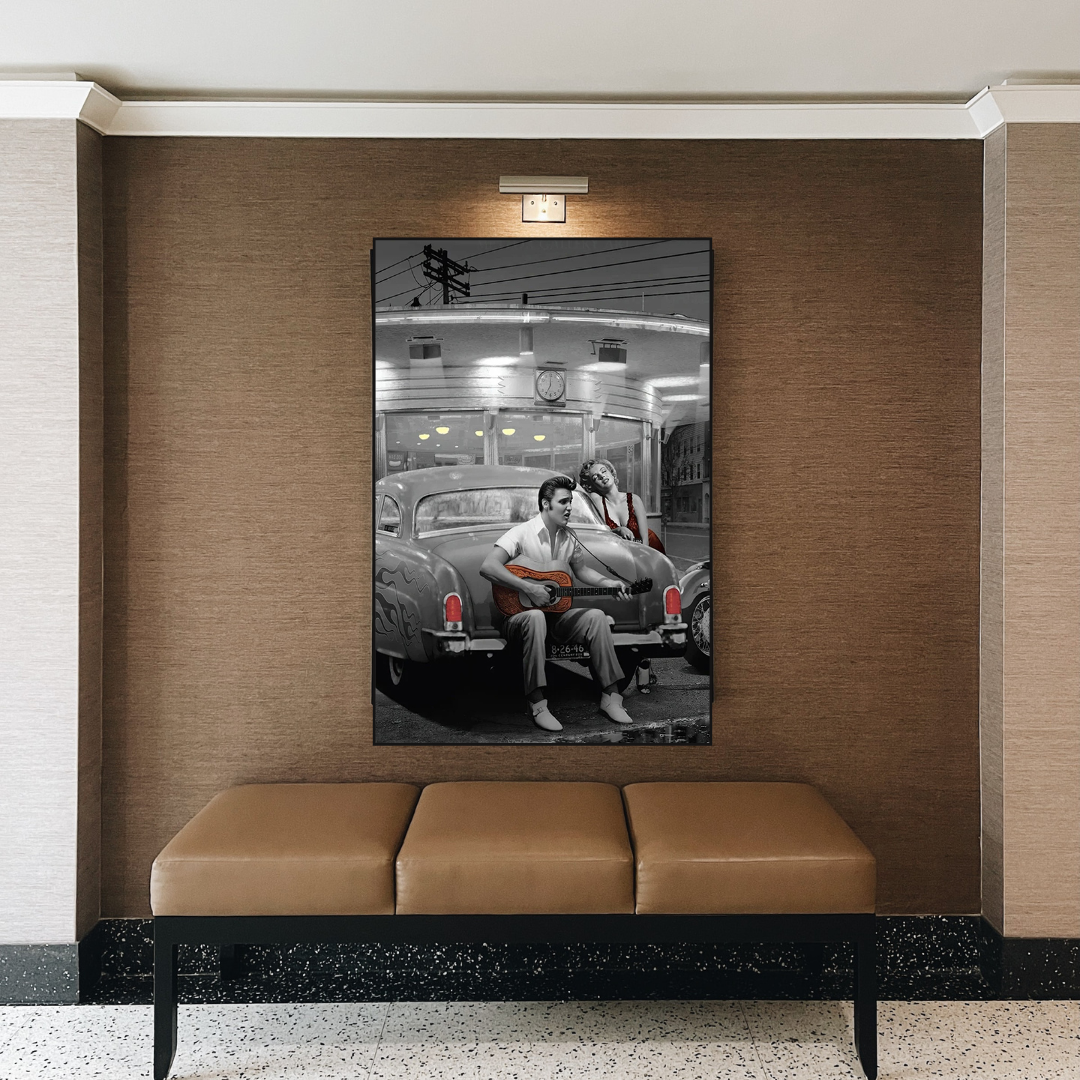 Enjoying the Ride: Elvis and Marilyn Poster-ChandeliersDecor