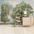 Evergreen Bliss: Bright and Vibrant Tree Scenery Wallpaper-ChandeliersDecor.com