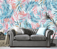 Exotic Watercolour Design Leaves Wallpaper Mural-ChandeliersDecor.com