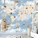 Explorers' World Map Peel and Stick Wallpaper-ChandeliersDecor.com