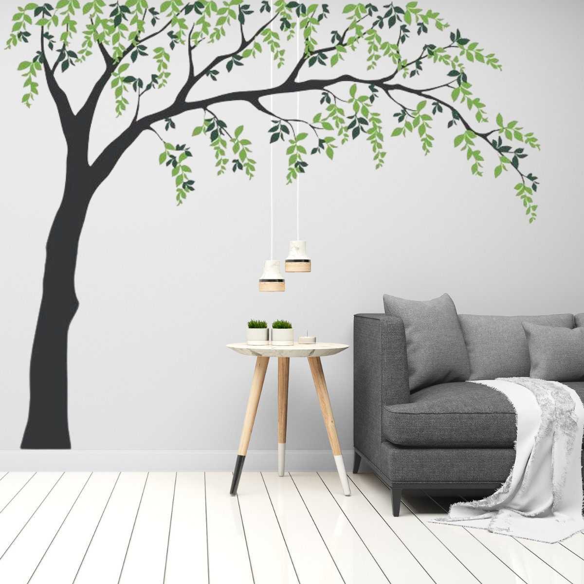 Falling Leaves Weeping Willow Tree wall Decal | Living Room Decals