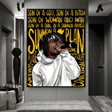 Famous Artist Rappers ART: Jid J.I.D Rapper Canvas Wall Art-ChandeliersDecor