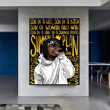 Famous Artist Rappers ART: Jid J.I.D Rapper Canvas Wall Art-ChandeliersDecor