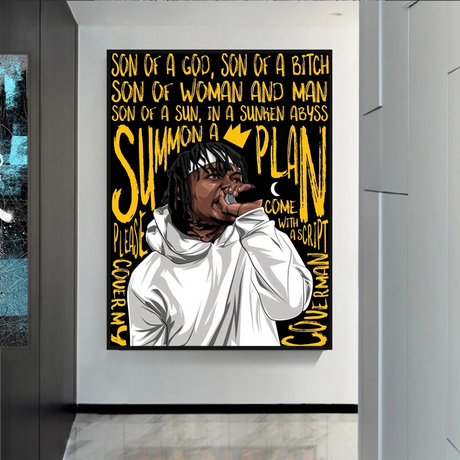 Famous Artist Rappers ART: Jid J.I.D Rapper Canvas Wall Art-ChandeliersDecor