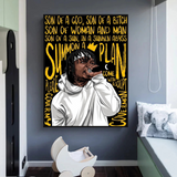 Famous Artist Rappers ART: Jid J.I.D Rapper Canvas Wall Art-ChandeliersDecor