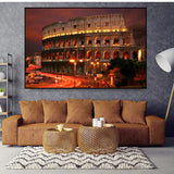 Famous Building Poster Rome Colosseum Canvas Wall Art-ChandeliersDecor