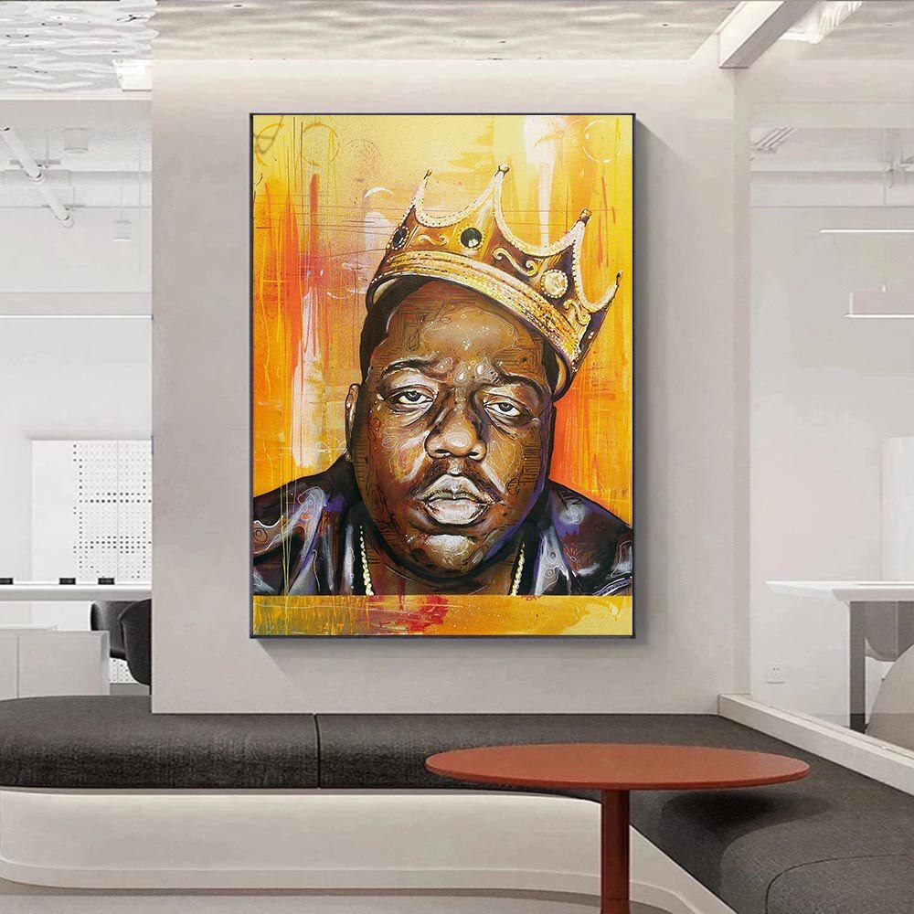 Famous Rapper Singer: Biggie Smalls Poster Canvas Art-ChandeliersDecor