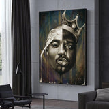 Famous Rapper Singer Portrait of Tupac Canvas Wall Art-ChandeliersDecor