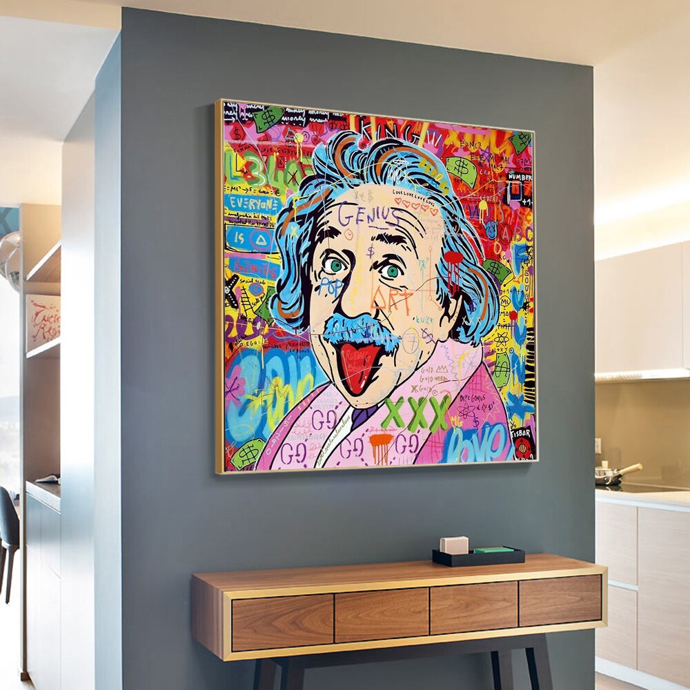 Famous Scientist Einstein Canvas Wall Art-ChandeliersDecor