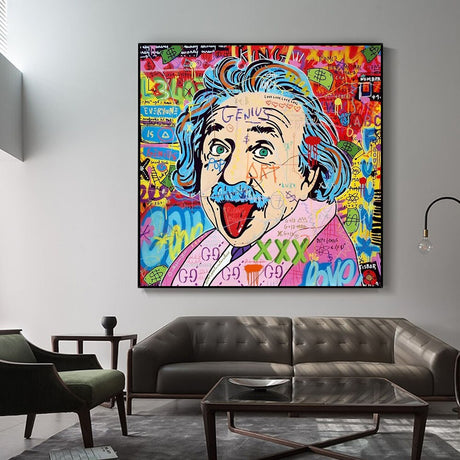 Famous Scientist Einstein Canvas Wall Art-ChandeliersDecor