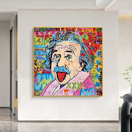 Famous Scientist Einstein Canvas Wall Art-ChandeliersDecor