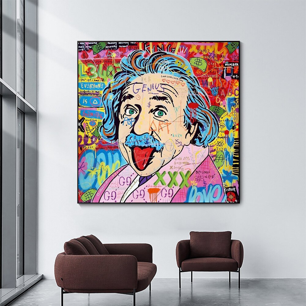 Famous Scientist Einstein Canvas Wall Art-ChandeliersDecor