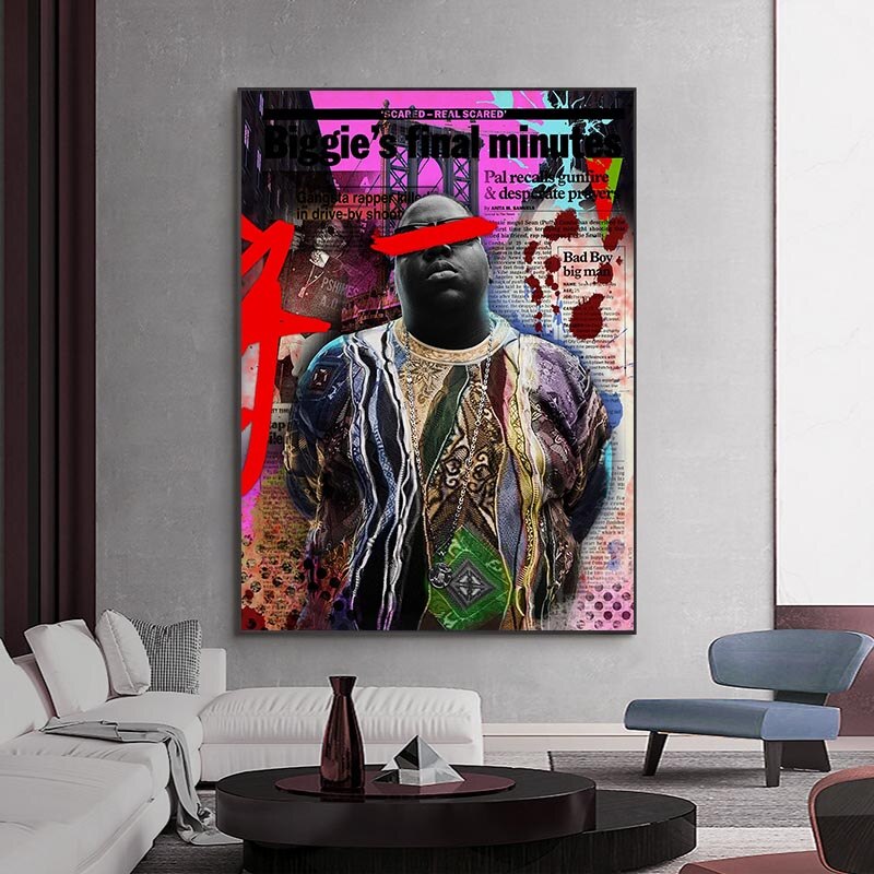 Famous Singer Biggie Smalls Poster Canvas Wall Art-ChandeliersDecor