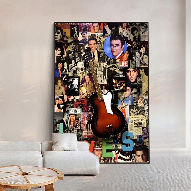 Famous Singer Elvis Canvas Wall Art-ChandeliersDecor