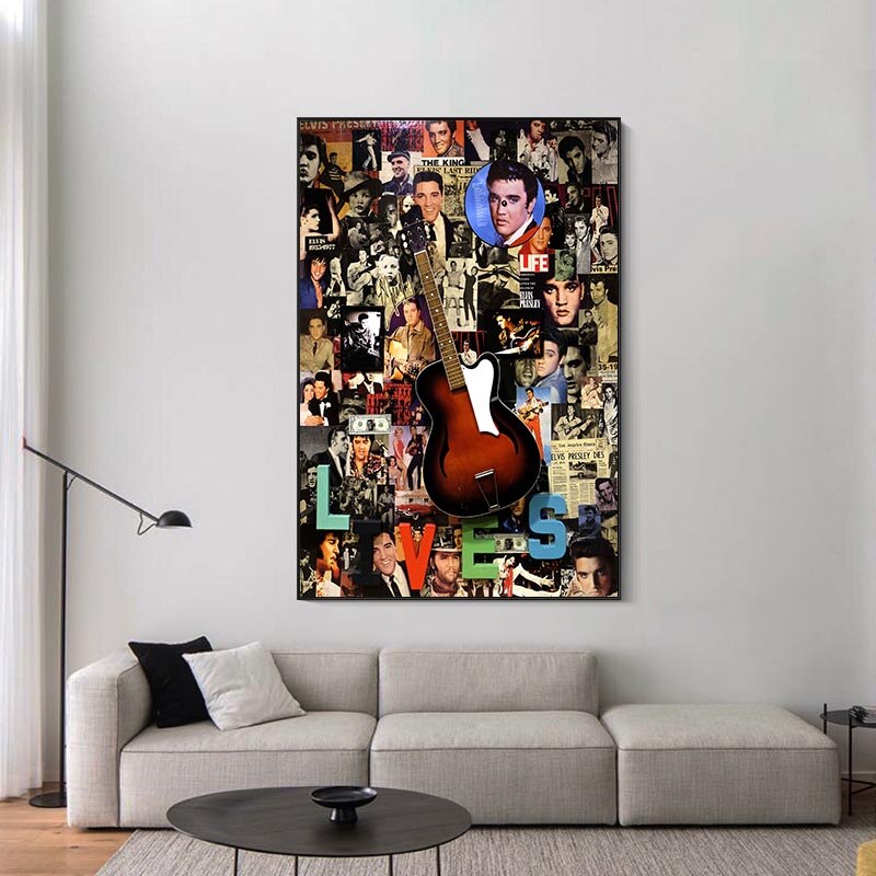 Famous Singer Elvis Canvas Wall Art-ChandeliersDecor