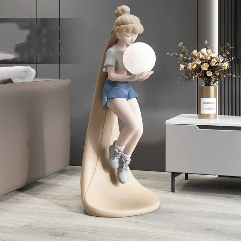 Fashion Girl Figure Statue Sculpture Ornament-ChandeliersDecor