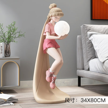 Fashion Girl Figure Statue Sculpture Ornament-ChandeliersDecor