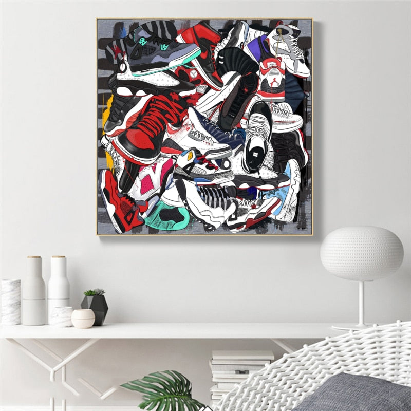 Fashion Sneaker Canvas Wall Art-ChandeliersDecor