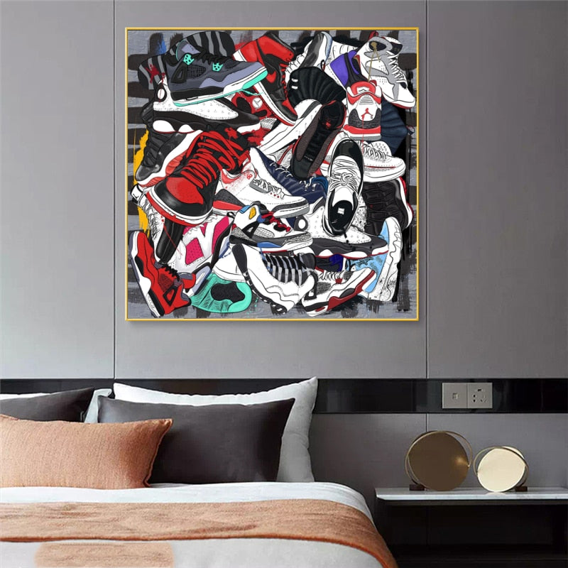 Fashion Sneaker Canvas Wall Art-ChandeliersDecor